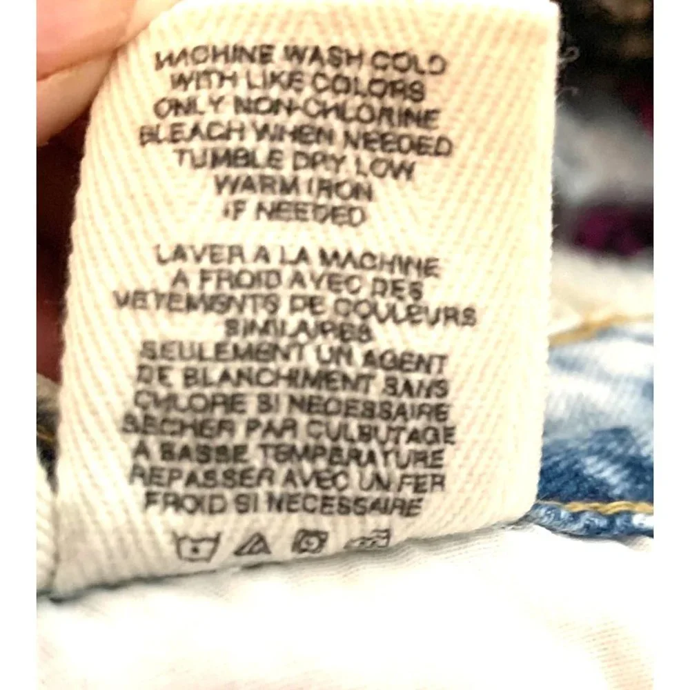 Empyre Adrian High Waisted Cut Offs Blue Denim Jean Shorts Juniors Size 5 New - Picture 9 of 9